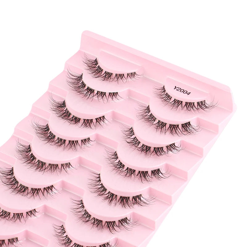 Natural Short False Mink Lashes 3/5/10 Pairs Extensions Eye Hair False Eyelashes 3D Faux Cils Soft Fluffy Eye Lashes for Beauty