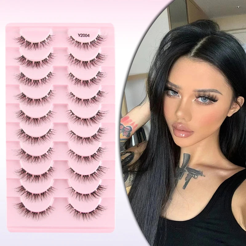 Natural Short False Mink Lashes 3/5/10 Pairs Extensions Eye Hair False Eyelashes 3D Faux Cils Soft Fluffy Eye Lashes for Beauty