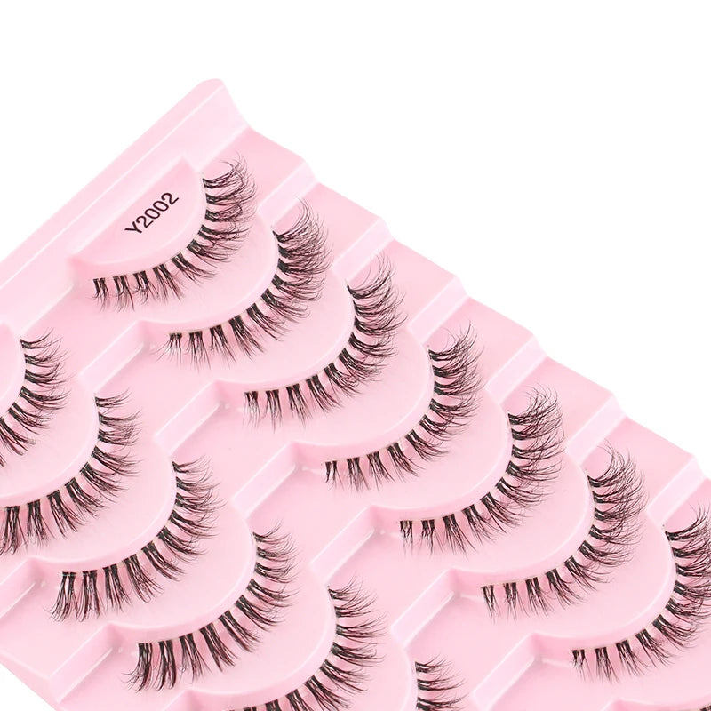 Natural Short False Mink Lashes 3/5/10 Pairs Extensions Eye Hair False Eyelashes 3D Faux Cils Soft Fluffy Eye Lashes for Beauty